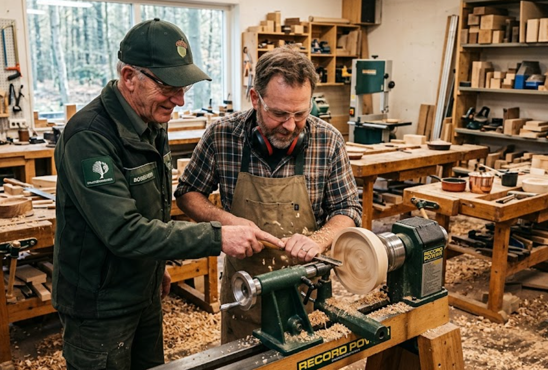 Houtbewerking in de werkplaats